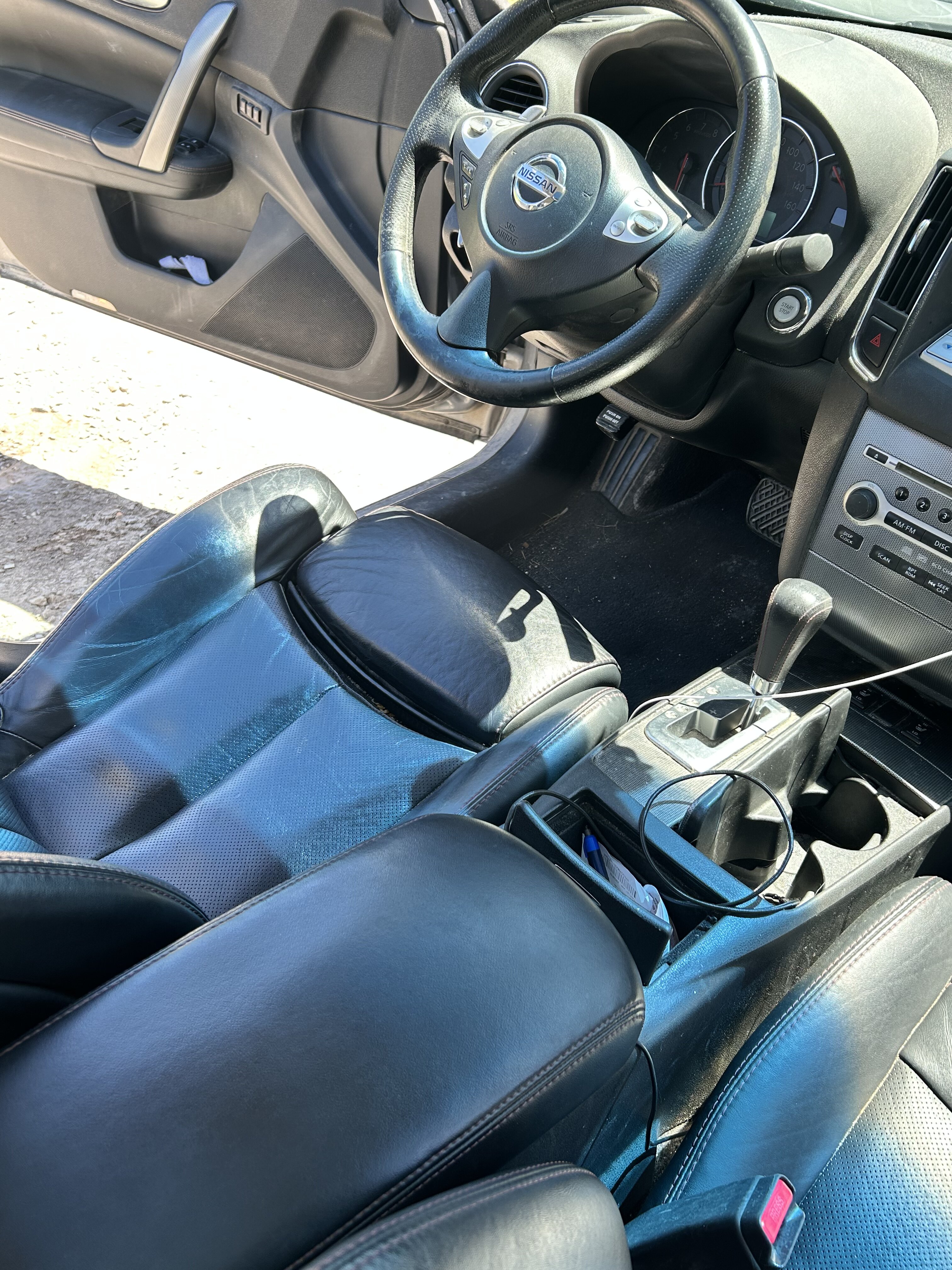 Front leather seats before