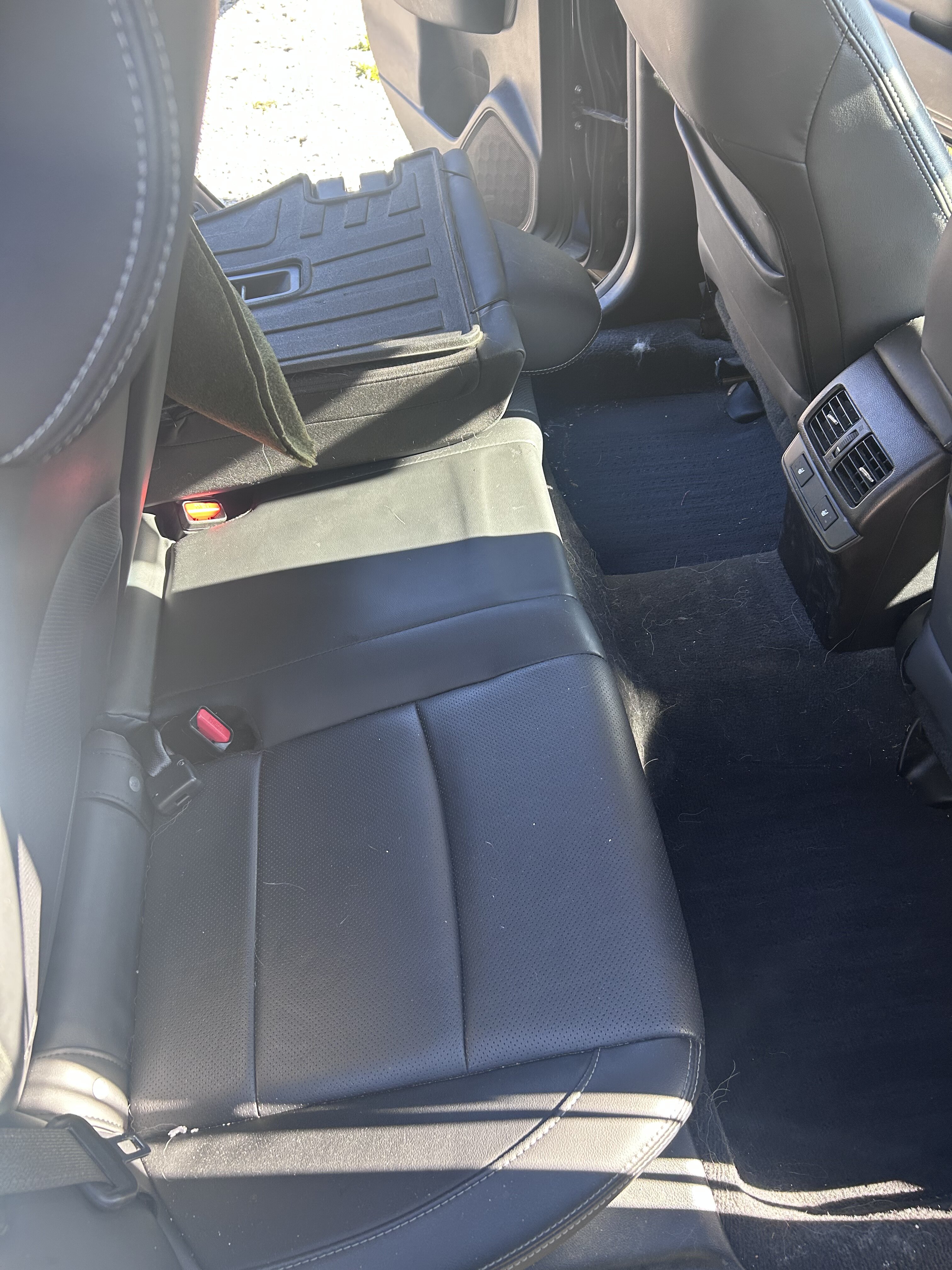 Rear leather seat before